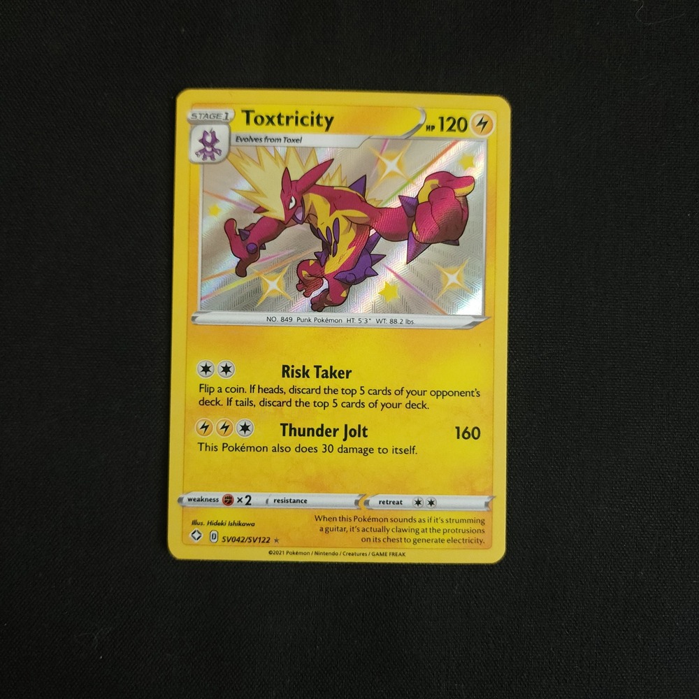 Pokemon TCG Toxtricity Shiny Rare SV042/SV122 Holo Card